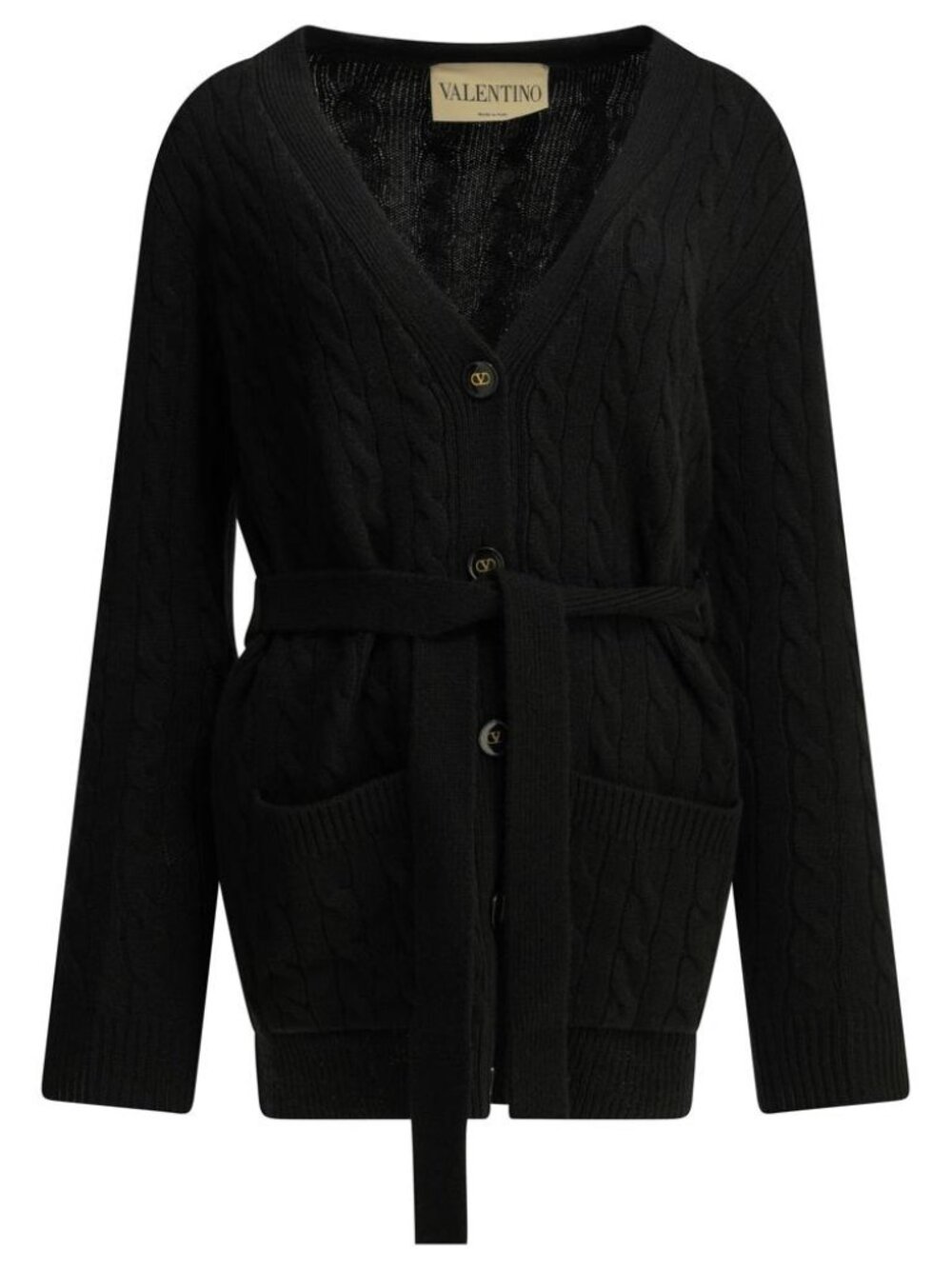 Valentino Cashmere Cable-Knit Cardigan Tag Size M Women